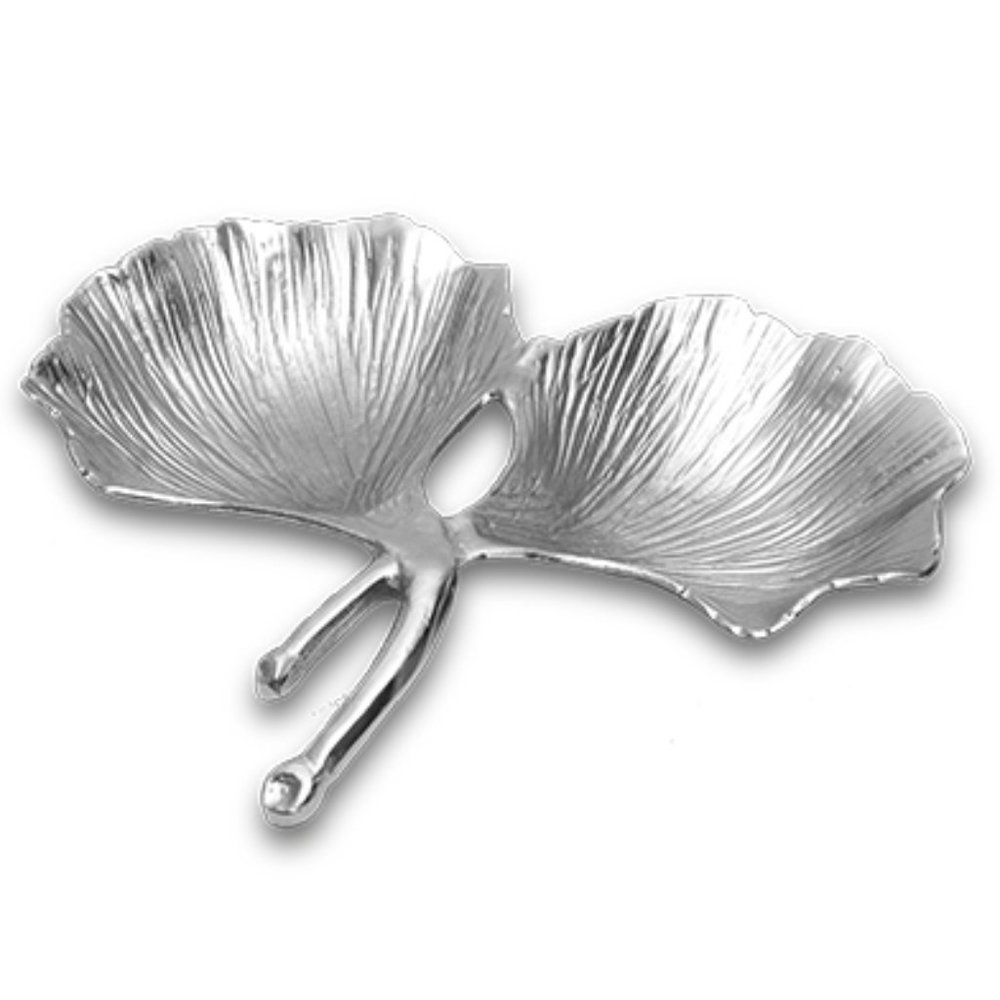 2 Sections Leaf Silver Decorative Bowls